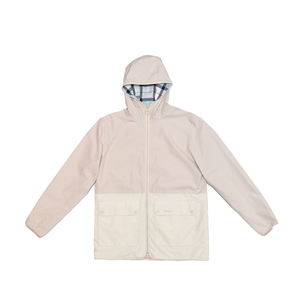 Barbour Men's Kennet Waterproof Jacket - Beige Two-Tone‎ Hooded Shell - Size S